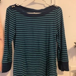 AKEMI + KIN Stripe Mid-Length Sleeve Shirt